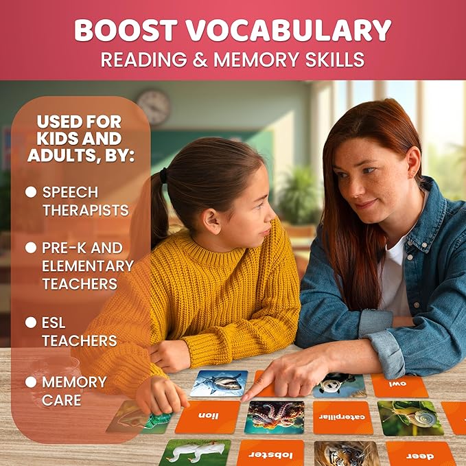 QUOKKA 104 Animal Flash Cards Set – Kids and Adults Vocabulary Builder for ABA Therapy, Early Childhood Education, ESL Teaching – Picture Cards for Speech Therapy and Vocabulary Building Activities