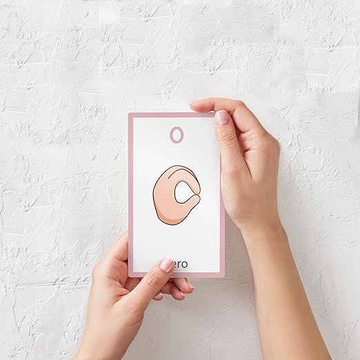 American Sign Language Flash Cards - 56 ASL Flash Cards for Kids, Babies, Toddlers. Sign Language for Kids Includes Alphabet, Numbers, Days, & Months. ASL Cards with Pictures and Descriptions.