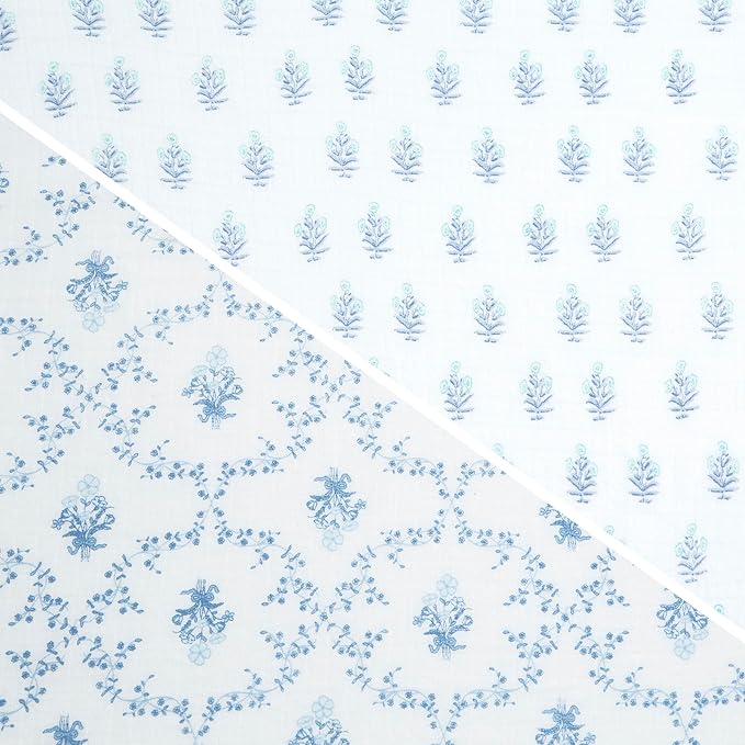Delta Children 100% Cotton Muslin Baby Receiving Blankets for Girls and Boys – 47x47 Inches (Pack of 2), Blue Botanicals