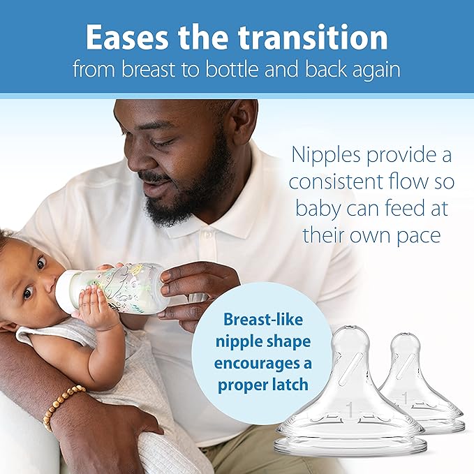 Dr. Brown’s Natural Flow Anti-Colic Options+ Wide-Neck Baby Bottle Designer Edition Bottles, Ocean Decos, 9 oz/270 mL, Level 1 Nipple, 2-Pack, 0m+