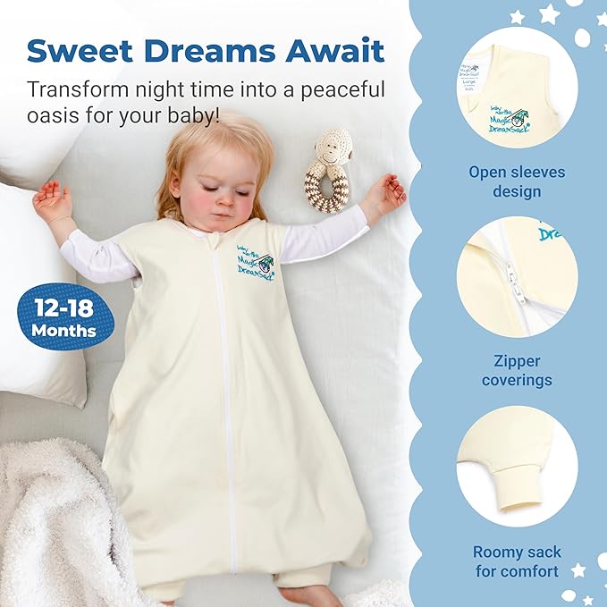 Magic Sleepsuit Baby Merlin's Cotton Baby Swaddle Transition Product - Soft and Cozy Design, Double Zipper for Easy Diaper Changes, Promotes Safe Sleep, 3-6 Months - Sage Green - Large 18-21lbs