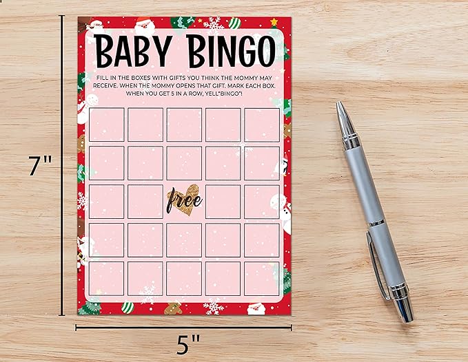 Baby Shower Game Cards, Baby Bingo Game, Gender Neutral Party Cards - Set of 30