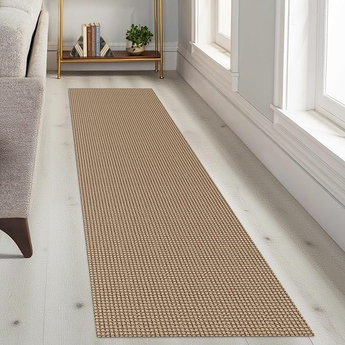 KOZYFLY Boho Runners for Hallways 2x8 ft Washable Kitchen Runner Non Slip Rubber Backed Hall Runners Cotton Entryway Runner Rugs Floor Carpet for Indoor Backdoor Bedroom Kitchen, Tan/Orange/Brown