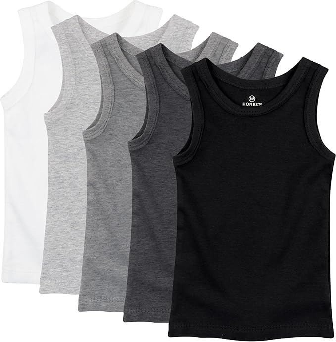 HonestBaby Sleeveless Muscle T-Shirts 100% Organic Cotton for Infant Baby and Toddler Boys, Girls