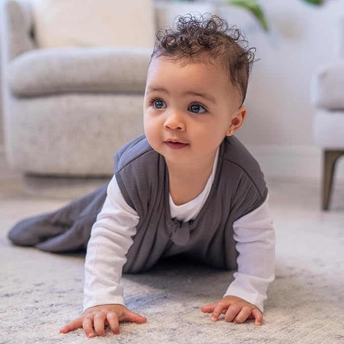 HALO SuperSoft Bamboo Wearable Blanket 1.5 TOG – Buttery Soft, Plush Baby Sleep Sack for Newborns, Infants & Toddlers, Hip-Healthy Design, Machine Washable, 6-12 Months, Medium, Charcoal