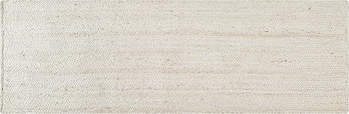 Hausattire Hand Woven Jute Braided Rug, 2'x6' – Off White, Reversible Boho Entry Area Rugs for Kitchen, Living Room I Farmhouse Indoor Outdoor Decorative Floor Rug, 24x72 Inches