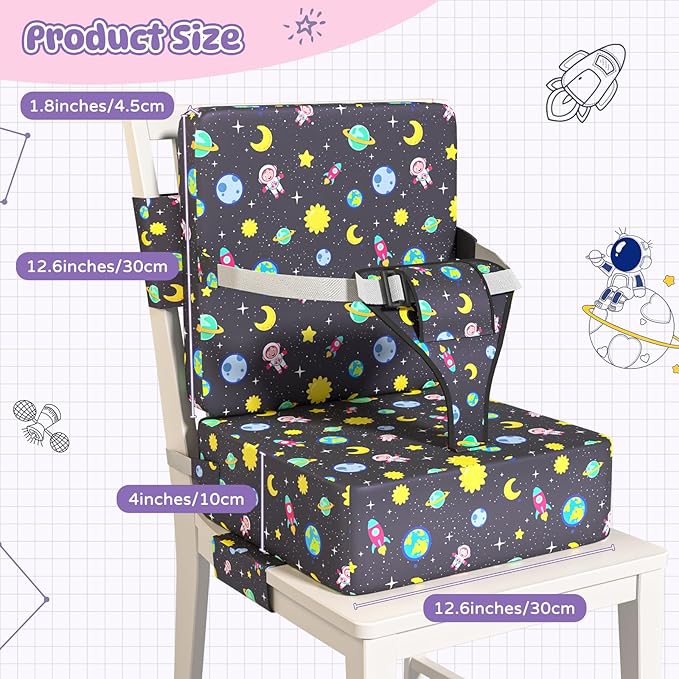 Booster Seat for Dining Table, Toddler Booster Seat for Dining Table with Safety Buckles, Anti-Scratch Easy Cleaning Toddler Seat for Table