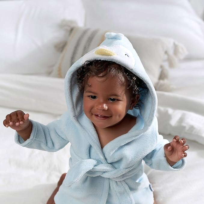 Gerber Unisex Baby Plushy Soft Hooded Animal Character Bathrobe