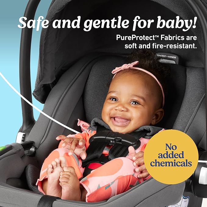 Graco Gomax Infant Car Seat, Orchid Haze, Lightweight, Reclining Rear Facing Car Seat Installs with or Without a Base