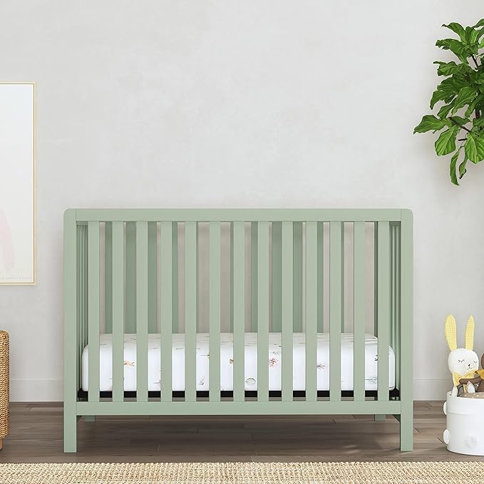 Carter's by DaVinci Colby 4-in-1 Baby Crib Convertible to Toddler Bed, Daybed, Full-Size Bed - Durable - GREENGUARD Gold Certified - 4 Adjustable Heights, Conversion Kit Sold Separately - Light Sage