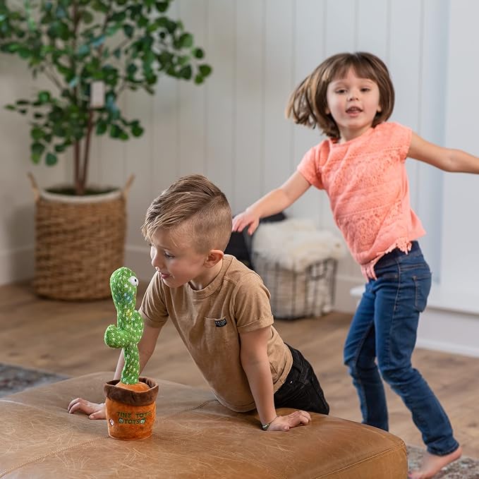 Dancing Cactus Mimicking Toy for Baby - Talking Cactus That Mimics and Sings - 125 Songs 35 Nursery Rhymes for Toddlers and Up | Repeats, Mimics and Wiggles with Dazzling LED Lights
