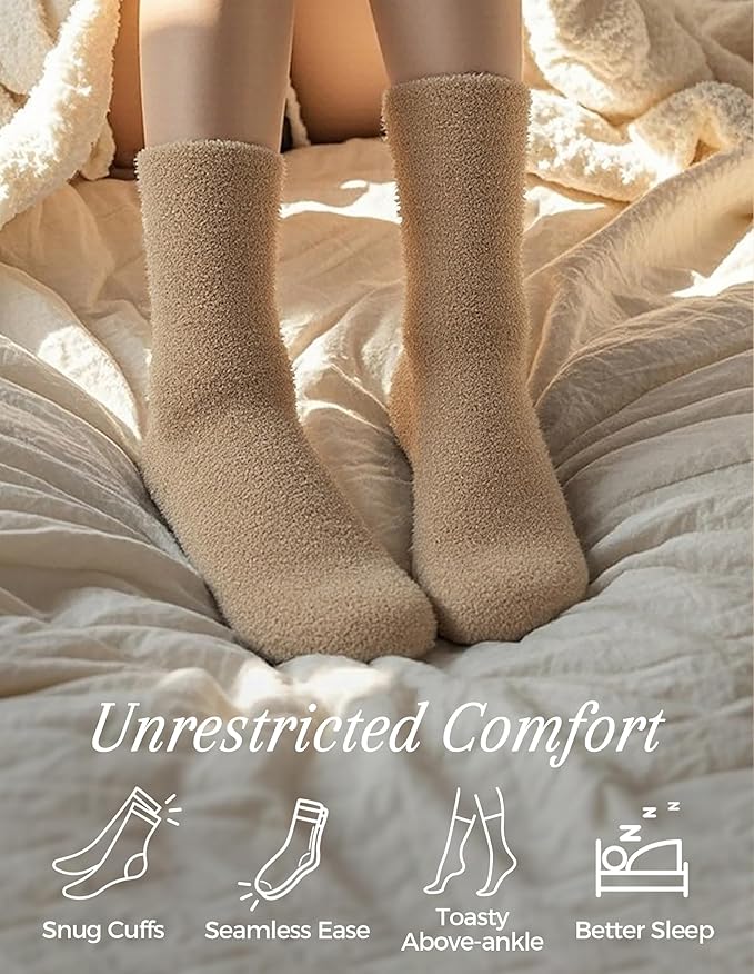 TEHOOK Warm & Cozy Gifts for Women, Fluffy Fuzzy Sock, Plush Sleeping Slipper Socks - Soft Warm Fabric