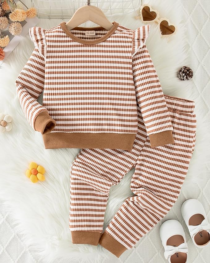 Mioglrie Baby Girl Clothes Infant Toddler Girls Fall Winter Outfits Sweatshirts Clothing Set 3 6 12 18 24 Month 2T 3T
