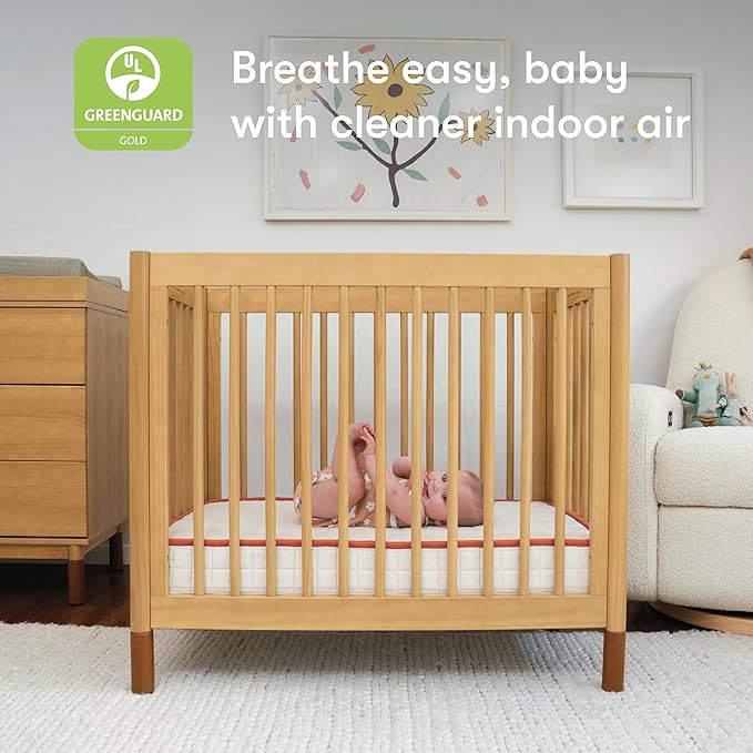 babyletto Avocado Mini Crib Mattress - GOTS, Made Safe & GREENGUARD Gold Certified - Dual Sided Infant & Toddler Mattress, Flippable - 37.25 x 23.25 x 4.75 Inches for Standard Size Mini Baby Crib
