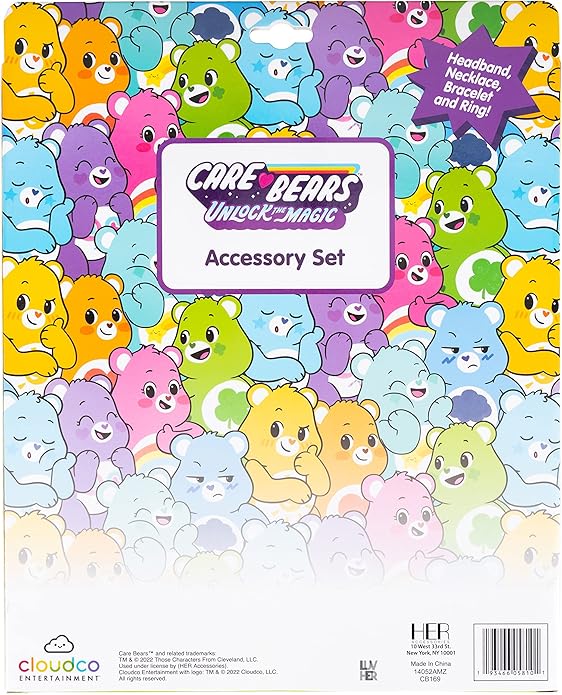 LUV HER Headbands for Girls - Kids Jewelry for Girls - Dress Up Set All in one Giftable Box - Headband - Play Jewelry Set - 4pc (Toddler Headband, Necklace, Dress Up Bracelet, Ring) Ages 3+