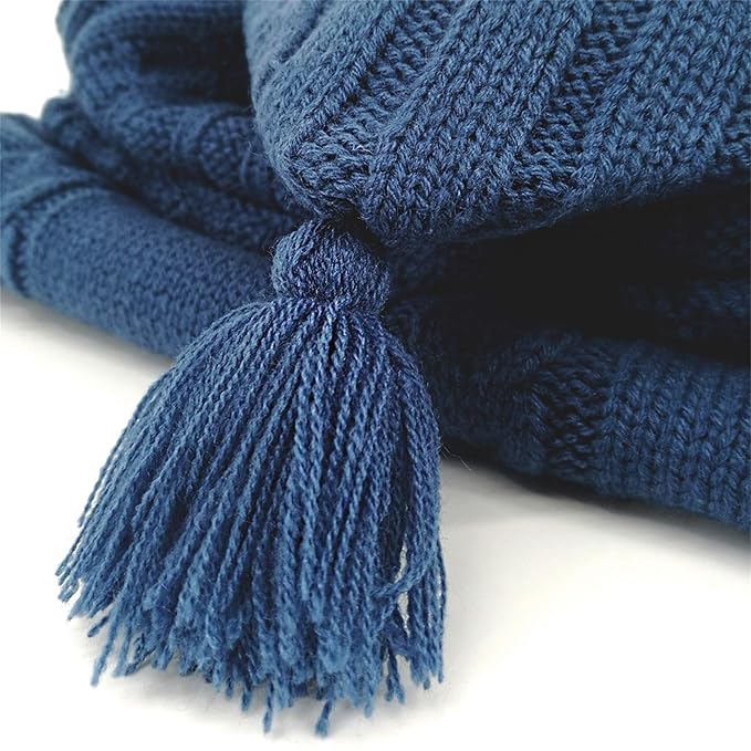 XMWEALTHY Newborn Baby Wrap Swaddle Blanket Knit Sleeping Bag Receiving Blankets Stroller Wrap for Baby(Dark Blue) (0-6 Month)