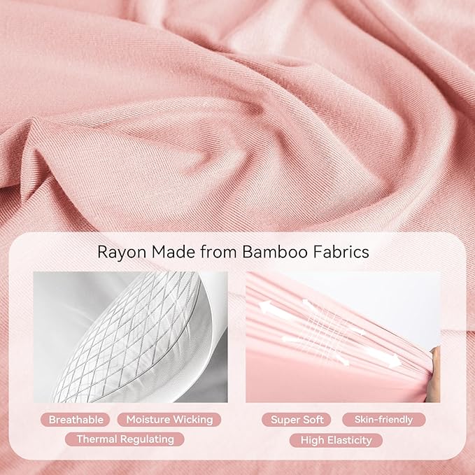 Rayon Made From Bamboo Sleep Sack 6-12 Months 0.5 Tog Ultra Soft Summer Toddler Sleep Sack with Feet 2-Way Zipper Lightweight Baby Sleeping Bag with Legs Thin Baby Wearable Blanket-Pink