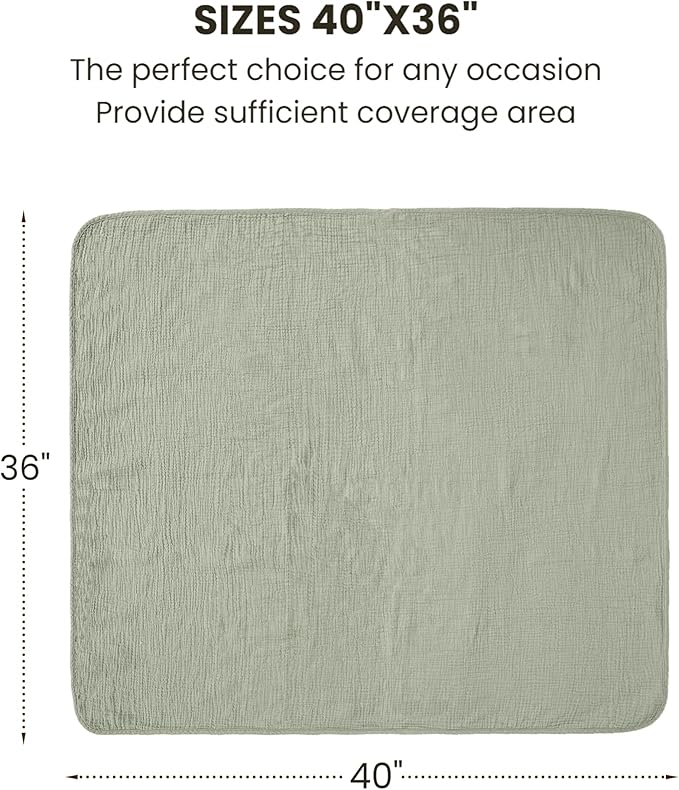 Konssy Muslin Baby Blankets for Girls Boys, 100% Cotton Crib Blanket for Baby Infant Toddler, Super Soft and Lightweight Nursery Blankets 40"x36"(Rabbit