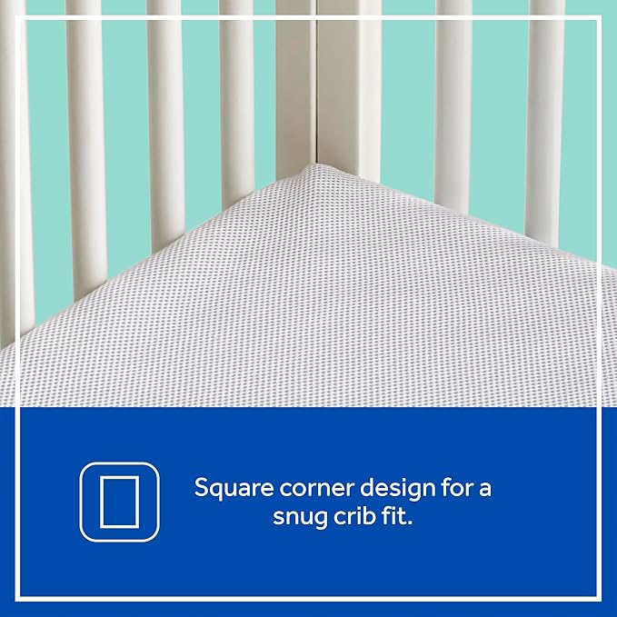 Sealy Baby OmniPedic DuoBreathe 2 Stage Breathable Crib Mattress, GREENGUARD Gold Certified, Made in USA, Waterproof, Premium Dual Firmness and Hypoallergenic, Toddler Bed Fit, 52x28