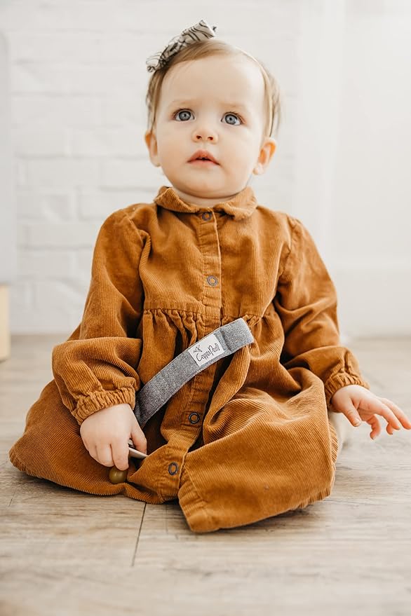 Copper Pearl Pacifier Clip 3-Pack: Premium Knit Binky Clips for Baby Girls and Boys - Stylish Stainless Steel Pacifier Holder Clip - Baby Pacifier Clips for No More Floor Drops - Lennon