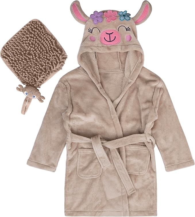 Rising Star Baby Toddler Robe Or Kids Robe for Girls and Boys - Kids & Baby Bath Robe Spa Set with Washcloth or Slippers