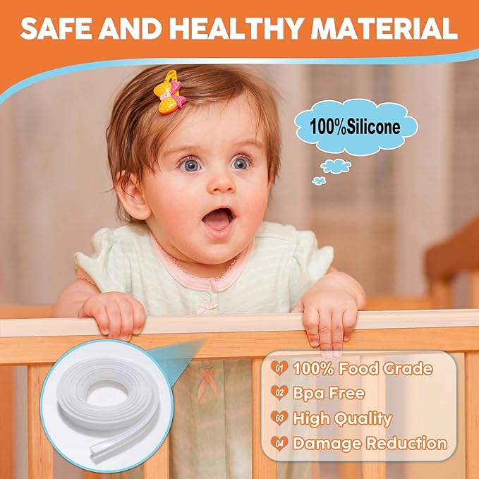 Baby Proofing, Edge Protector 100% Silicone, Soft Corner Protectors for Kids, Pre-Tape Adhesive Edge Guard for Kids Safety, Child Drawer Furniture Cabinet Bumper (6.6ft 0.6x0.6in(Width))