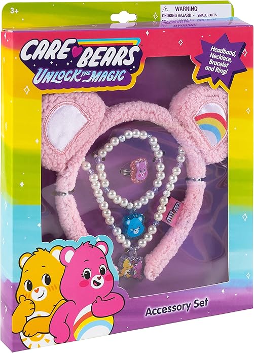 LUV HER Headbands for Girls - Kids Jewelry for Girls - Dress Up Set All in one Giftable Box - Headband - Play Jewelry Set - 4pc (Toddler Headband, Necklace, Dress Up Bracelet, Ring) Ages 3+