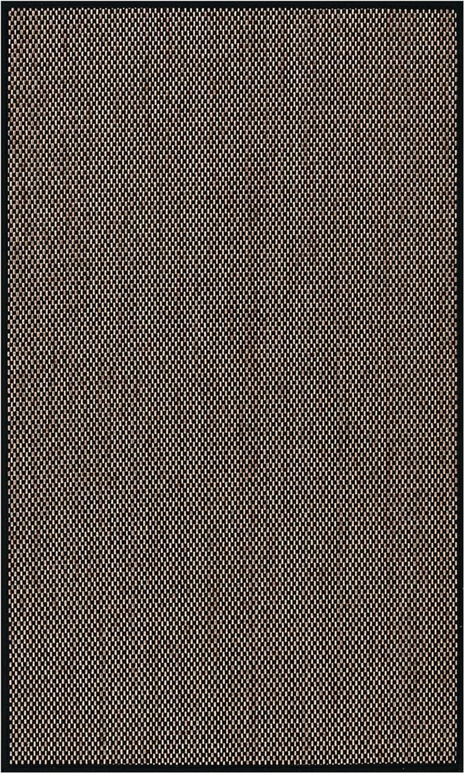 Wonnitar Farmhouse Washable Kitchen Rugs, 3x5 Non Slip Rubber Backed Area Rugs for Living Room, Braided Front Door Mat Neutral Woven Absorbent Throw Rugs for Entryway Bedroom Home Office(Black,3'x5')