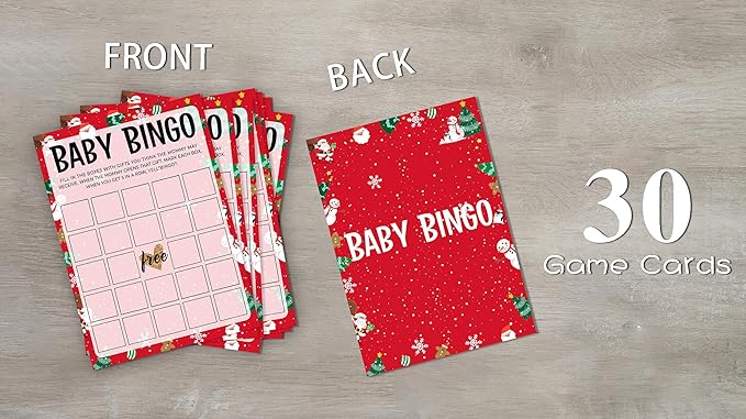 Baby Shower Game Cards, Baby Bingo Game, Gender Neutral Party Cards - Set of 30