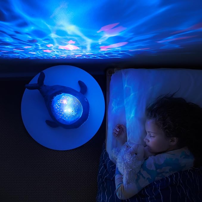 Angelcare Bobbi The Whale Ceiling Night Light Projector for Babies and Kids, Sleep Soother with Adjustable Volume Lullabies, White Noises, 3 Night Light Intensities