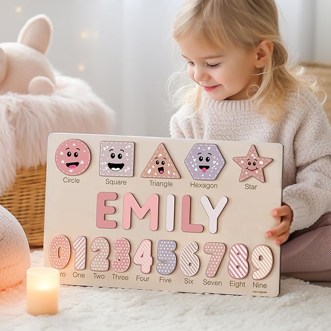 Custom Baby Name Puzzle, Toddler Educational Toy, Wooden Montessori Gift, Baby Shower & Birthday Surprise (0-3 Years)