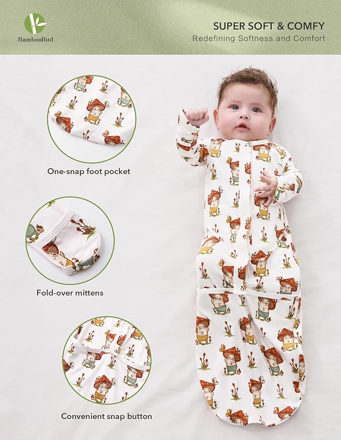 Baby Nightgowns Sleeper Gown Newborn Long Sleeve Pajama Gowns Unisex Viscose from Bamboo Infant Sleepwear