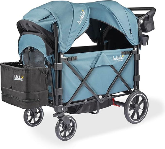 Larktale Caravan V3 Stroller, 2-Seater Kids Wagon, 207 lb Capacity, Seaford Blue