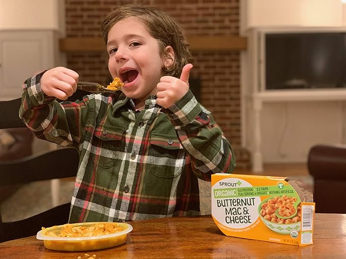 Sprout Organic Baby Food, Toddler Meals, Macaroni Pasta with Butternut Squash Cheese Sauce, 5 Oz Bowl (8 Count)