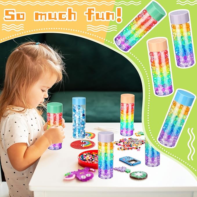 Hoolerry 16 Pcs Empty Plastic Sensory Bottles with Lids Reusable Clear Plastic Sensory Water Bottles for DIY Crafts Classroom Handmade Party Decoration(Orange, Green, Blue, Purple,13.5 oz)