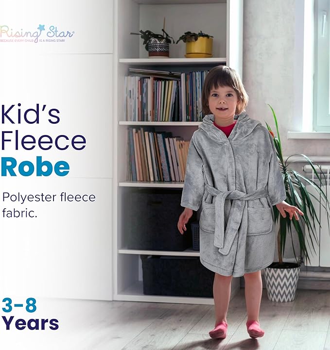 Rising Star Baby Toddler Robe Or Kids Robe for Girls and Boys - Kids & Baby Bath Robe Spa Set with Washcloth or Slippers