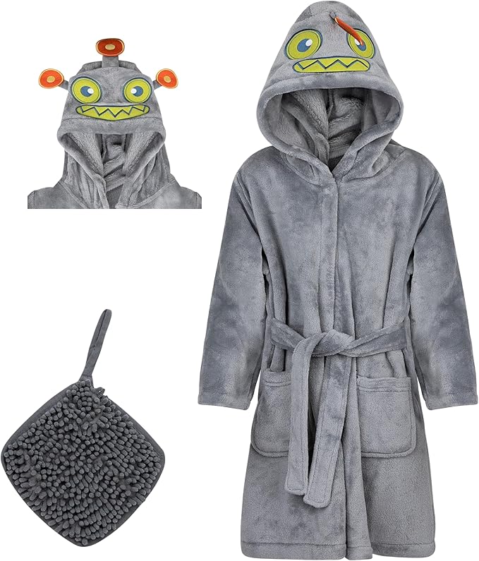 Rising Star Baby Toddler Robe Or Kids Robe for Girls and Boys - Kids & Baby Bath Robe Spa Set with Washcloth or Slippers