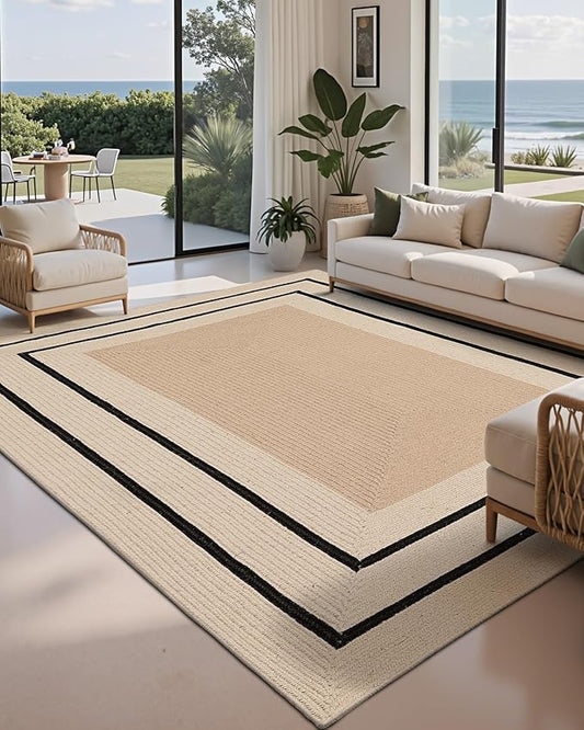 LUMI Jute Area Rug 6x9 for Living Room, Natural Handwoven Rugs Non Slip, Farmhouse Braided Carpets No Shedding for High Traffic, Dining Room, Indoor, Outdoor, Patio