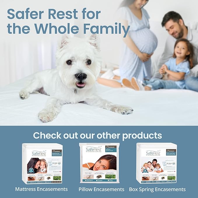 SafeRest Zippered Mattress Protector - Premium 6 Inch Waterproof Mattress Cover for Bed - Breathable & Noiseless Washable Mattress Encasement - Crib