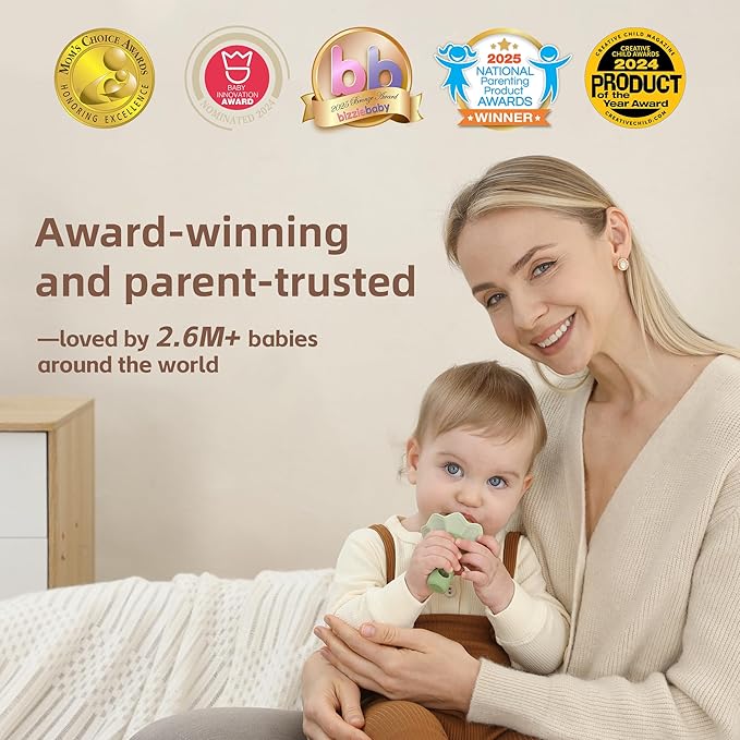Moonkie Baby Fruit Feeder, BPA Free Silicone Food Feeder for Infant Self Feeding, Baby Shower Gifts for Teething Relief, Baby Feeding Essentials 4 Months+, Two Pouches, 2 Pack
