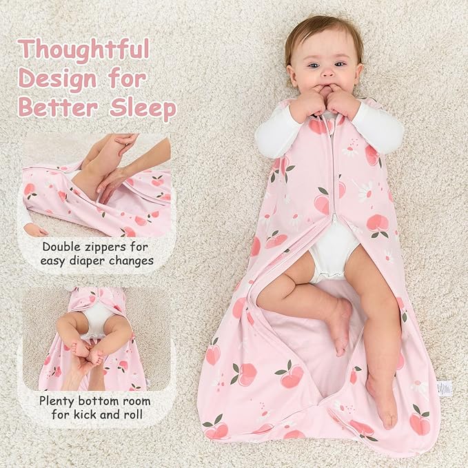Looxii Baby Sleep Sack 0.5 TOG, 100% Cotton 3 Pack Wearable Blanket Baby Sleep Bag for Newborn Infant, 2-Way Zipper Lightweight Toddler Sleeping Sack 0-6 Months