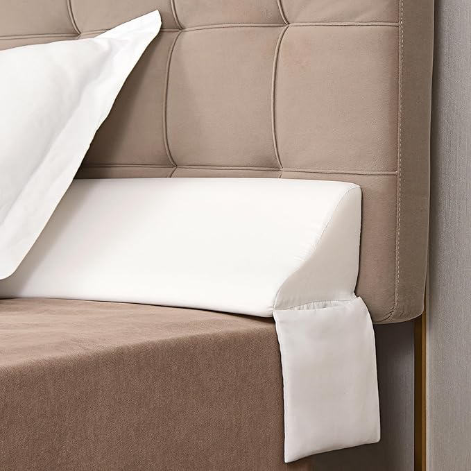 Vekkia King Bed Wedge Gap Filler Pillow/Mattress Wedge Gap Filler/Headboard Pillow/Bed Gap Filler to Close Gap (0-3.5") Between Headboard and Mattress King(White)