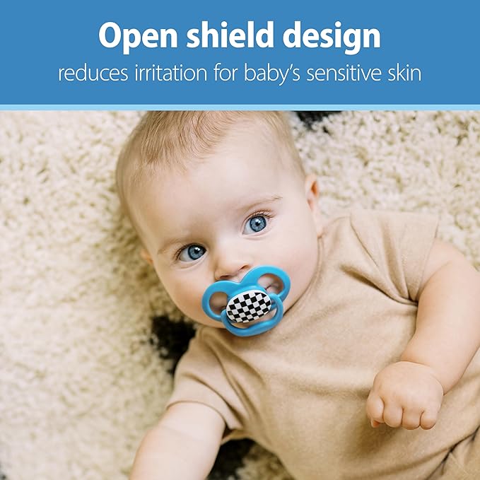 Dr. Brown's Advantage Baby Pacifier, Fully Symmetrical Soother with Soft Silicone Bulb, Skateboard Snail, 6-18m, BPA Free, 2 Pack
