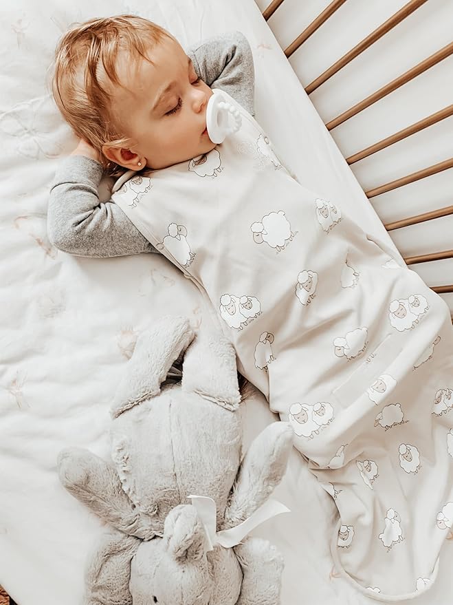 Woolino 4 Season Toddler Sleeping Sack, Merino Wool and Organic Cotton Baby Sleep Bag Sack, 2-4 Years, Sheep