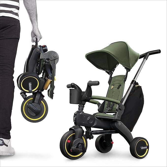 Doona Liki Trike S3, Desert Green - 5-in-1 Compact, Foldable Tricycle - Suitable for Toddlers 10 to 36 Months