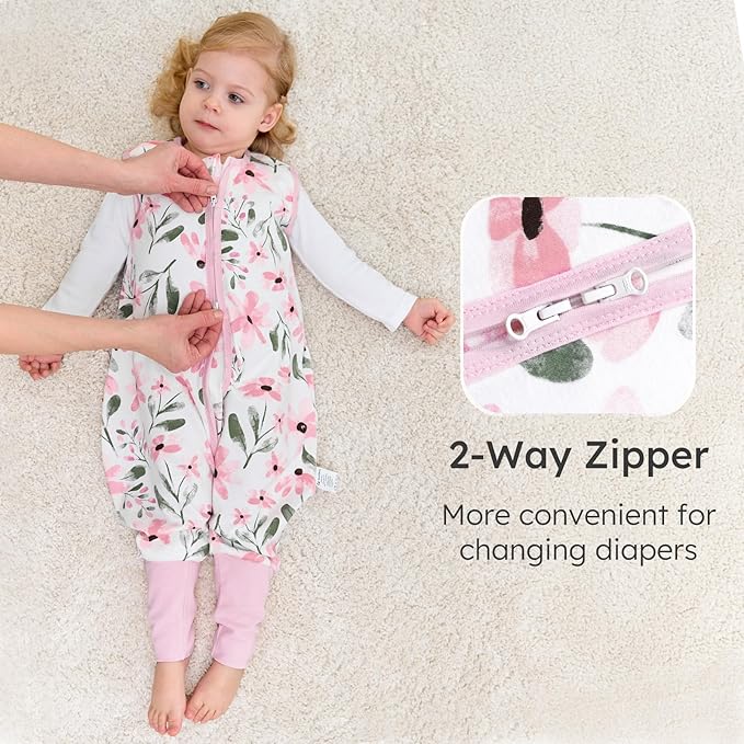 Yoofoss Toddler Sleep Sack With Feet 3-4T 100% Organic Cotton Baby Sleep Sack with Legs Toddler Wearable Blanket with 2-Way Zipper