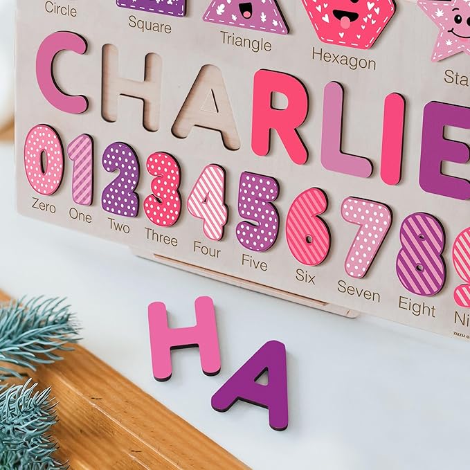 Personalized Baby Gifts Toys Name Puzzles, 0 3 6 9 12 18 24 36 Month Old Gifts, 2 Year Old Gift, 12 Month Girl Gifts, Custom Babies Name Puzzle, New Baby Boy Gift