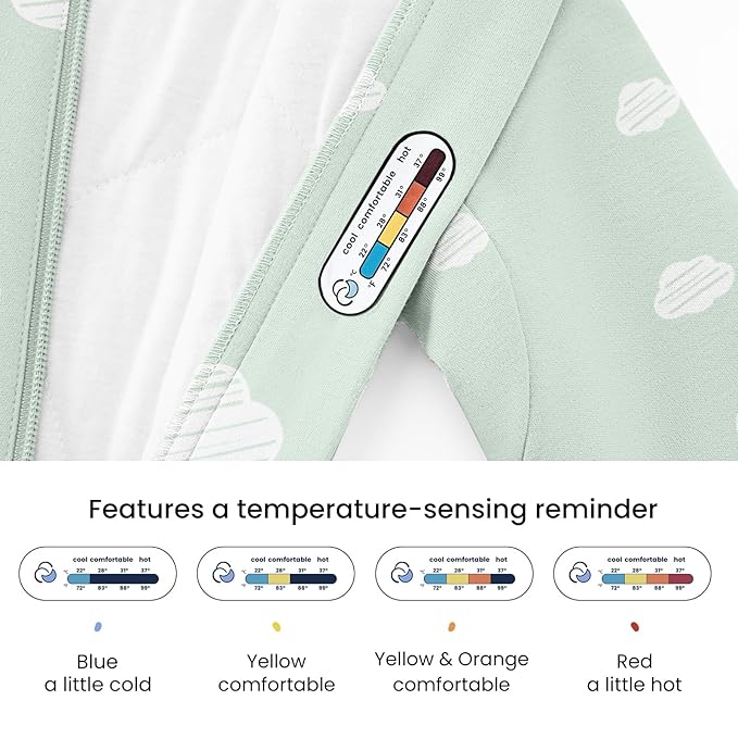 Unisex Sleeping Bag for Babies and Toddlers 1.0 Tog Sleep Sack 0-6Months, Baby Sleep Sack, Newborn Sleep Sack, Wearable Blanket Baby, One Piece Long Sleeves, Gifts for Toddlers