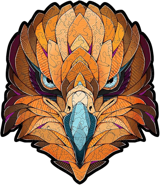 Eco-Wood-Art Wooden Puzzle - Eagle M | Majestic Bird Jigsaw Puzzle for Adults | 3D Eagle Decor | 210 Intricate Pieces | Eco-Friendly Home Decor Gift