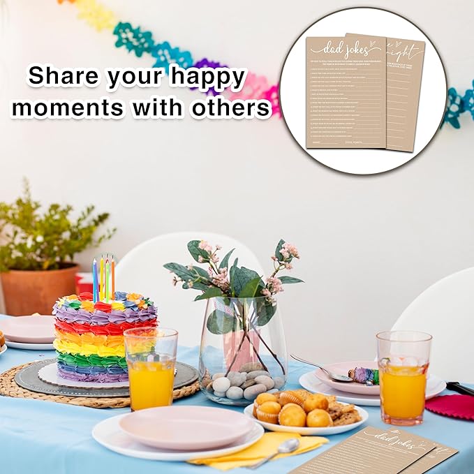 Hilarious Baby Shower Game Cards Ideas, 5" x 7" Double-Sided Baby Shower Games for Girl or Boy, Brown Minimalism Gender Reveal Party Supplies - E09